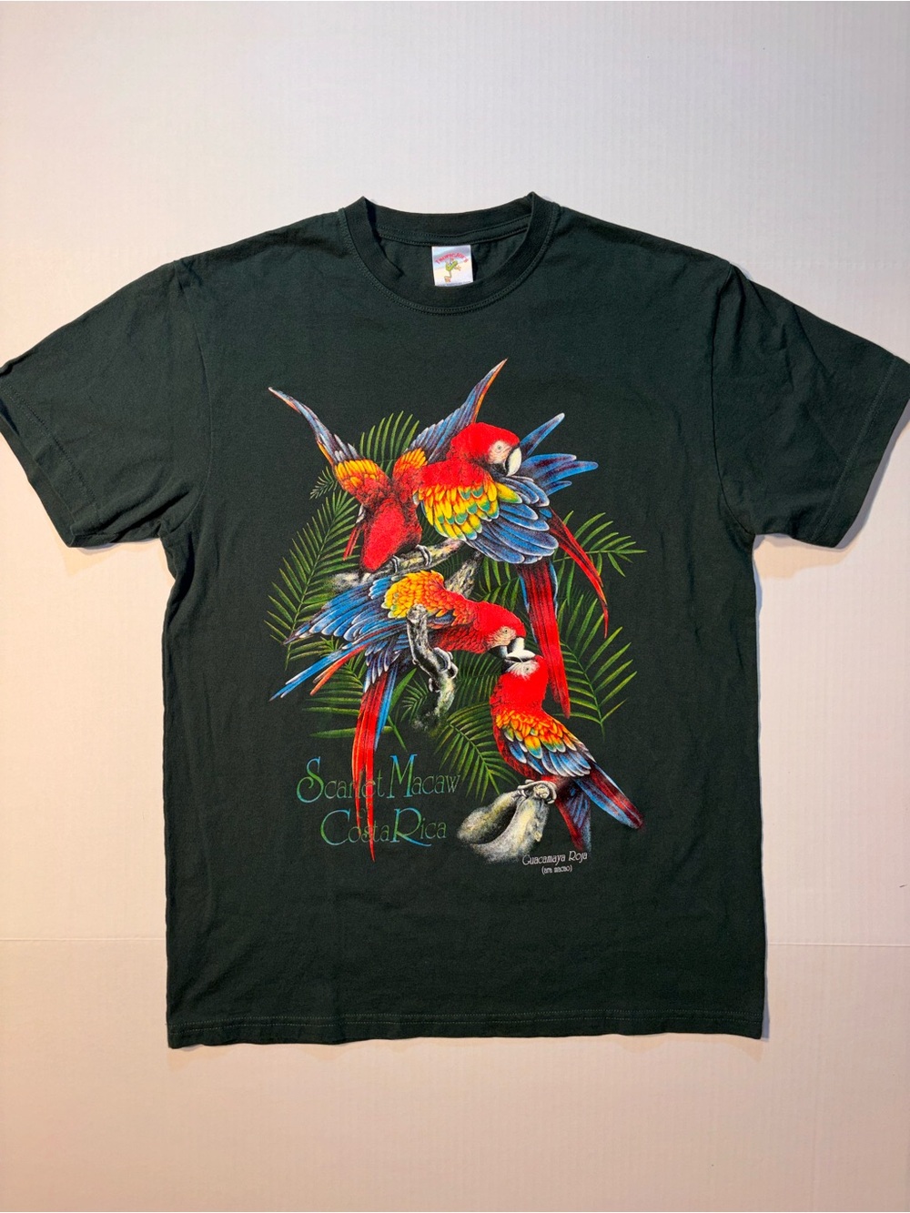 Vtg Costa Rica Scarlet Macaw Toucan Tico Bird Nature 90’s T-shirt Sz Medium